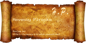 Hevessy Piroska névjegykártya